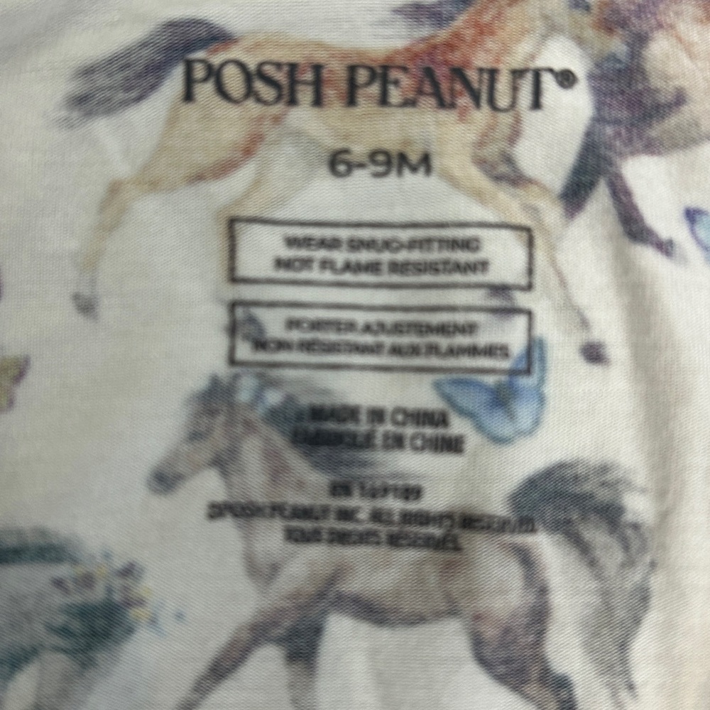 Posh Peanut Equestrian Horse Graphic Ruffled Bamboo Footie |Size 6-9 months - Picture 9 of 12